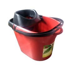 Image of Large Mop Bucket Wringer Plastic Strong 13 Litre Wet Floor Cleaning With Handle