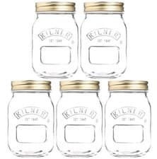 Image of 5 x Traditional Kilner Luxury Preserve Jar 0.5L with Metal Lid Rrp £26