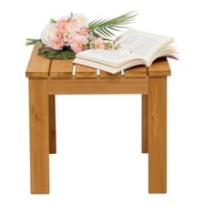 Image of Side Table Outdoor Garden Small Square Patio Coffee Bistro End Table Natural UK