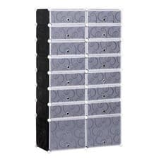 Image of HOMCOM Large 16-Cube DIY Shoes Rack Portable Interlocking Plastic Cabinet