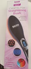 Image of Bauer Professional Ceramic Hair Straightening Brush - Black (38820)
