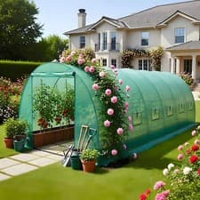 Image of BIRCHTREE Polytunnel Fully Galvanised Frame Greenhouse Poly Tunnel