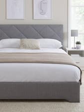 Image of Luca Double Bed Frame Light Grey Elegant and Comfortable Bedroom Furniture