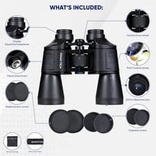 Image of Praktica Falcon 12x50mm Porro Prism Field Black Binoculars - Multi Coated Lenses