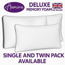 Image of Aamira Memory Foam Pillows Orthopaedic Firm Pillow, Single & 2 Pack Available