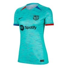 Image of Third Football Shirt Women's Blue Barcelona 2023-2024 Soccer Jersey Top T-Shirt
