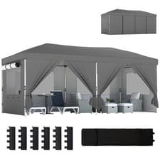 Image of Outsunny 3 x 6 m Pop Up Gazebo, UPF50+ Wedding Party Tent Marquee, Dark Grey