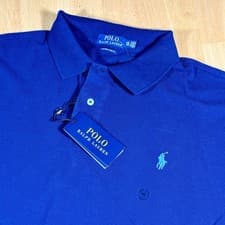 Image of NEW Ralph Lauren Men’s XXL Custom Slim Fit Long Sleeve Navy Polo Shirt NWTs