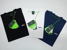 Image of Men's Boss T-shirt Crew Neck Short Sleeve Cotton Solid Tee