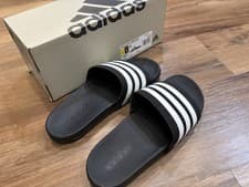 Image of Adidas Adilette Comfort Slides 1839449 Black/White Unisex Size 8 US M / 9 US W