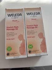 Image of Weleda Stretch Mark Massage Body Oil Mum 100ml x2 BNIB
