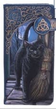 Image of A Brush with Magick by Lisa Parker large ladies purse/wallet, black cat design