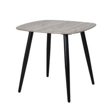 Image of Aspen Square Dining Table - Compact Grey Oak Effect with Black Tapered Legs