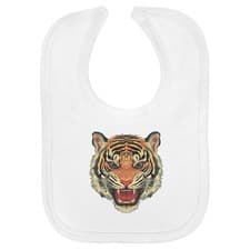 Image of 'Growling Tiger Head' Soft Cotton Baby Bib (BI00062331)