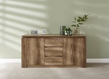 Image of Large Oak Sideboard 2 Door 3 Drawer Oak Veneer 3D finish Canyon