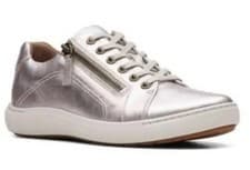 Image of Clark's Nalle Lace Ladies platinum Leather Shoes UK Size 3 E EU 35.5