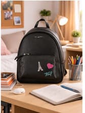 Image of Karl Lagerfeld Paris Khloe Black Backpack Logo