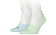 Image of Puma 2 Pack Footie Socks Women’s Green/Blue Size Uk 2.5-5 BRAND NEW