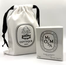 Image of Diptyque Mimosa Scented Candle 70g + Drawstring Bag ~ RRP £37 ~ BNIB & Sealed