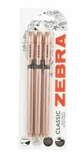 Image of Rose Gold Zebra Z-Grip Classic Ballpoint Pens- Black Ink -