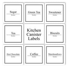 Image of Kitchen Canister labels/ Kitchen canister stickers Tea, Coffee, Sugars Jars