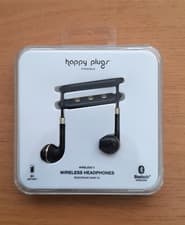 Image of Happy Plugs Stockholm. Wireless II Headphones Black Gold. Mic & Remote. NEW