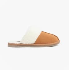 Image of Hush Puppies Arianna Womens Suede Slip-On Warm Lining Tan Mule Slippers