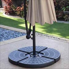 Image of Garden Umbrella Base Weights Banana Parasol 4 X Black Patio Cantilever Stand
