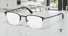 Image of Tom Ford FT5453 002 Matte Black Clear Lens Metal 54 mm Men's Eyeglasses