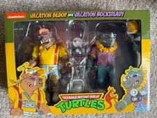 Image of NECA Vacation Bebop Rocksteady Teenage Mutant Ninja Turtles 7" Figure TMNT