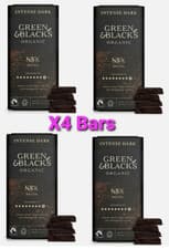 Image of 4 x 90g Green & Black's ORGANIC 85% Dark Chocolate Bar 90g ** x 4