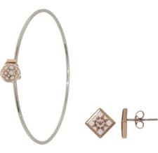 Image of Armani Bangle Bracelet & Earring Set w/ Mother 0f Pearl Star Medium RRP £115