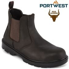Image of PORTWEST DEALER BOOTS WORK SAFETY STEEL TOE SLIP ON SHOES LEATHER CHELSEA SIZE