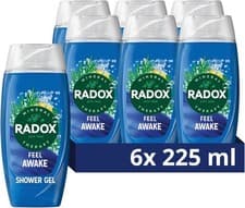 Image of 6 PACK radox feel awake sea minerals & fennel shower gel & shampoo 6x225ml