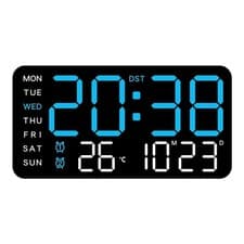 Image of Desk Wall Clock Digital Alarm Clock LED Display with Temperature Date Week