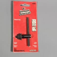 Image of Drill Chuck Key Vermont American 14932 Center Hole NOS New Drill Wrench 3/8, 1/2