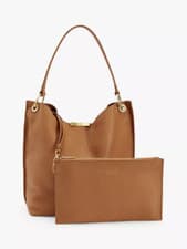 Image of Ted Baker CANDIEE Soft grain hobo leather bag in Tan