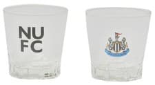 Image of NEWCASTLE UNITED Official Branded Two Shot Glasses 2" NUFC Crest By Castore