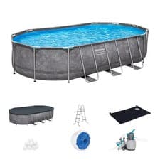 Image of 20FT Swimming Pool Heated Paddling Steel Frame Above Ground + Filter Family XL