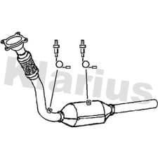 Image of Catalytic Converter Type Approved 321646 Klarius 1J0254501BX 1J0254502JX
