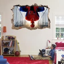 Image of Spiderman 3D Smashed Wall Sticker Graphic Decal Home Decor Art Mural Marvel FS