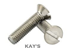 Image of M4 4mm SLOTTED COUNTERSUNK MACHINE SCREWS A2 STAINLESS STEEL SLOT HEAD CSK BOLTS