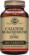 Image of Solgar® Calcium Magnesium Plus Zinc Tablets - Pack of 100 - Healthy Bones, Teeth