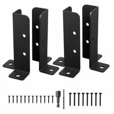 Image of 4/8 PCS Metal Bolt Down Post Supports Adjustable Deck Post Anchor Brackets