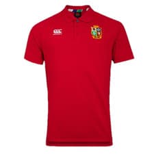 Image of British & Irish Lions Polo Men's Rugby Canterbury Pique Red Top - New