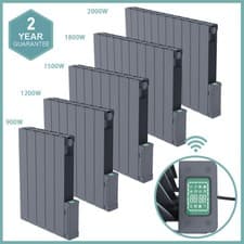 Image of Oil Filled Electric Grey Radiator Smart Portable Heater Thermostatic WIFI Timer