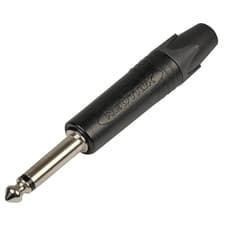 Image of Neutrik NP2X-BAG 6.35mm Mono Metal Jack Plug With Black Body and Nickel Contacts