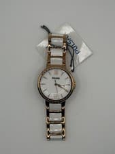 Image of Ladies Pulsar Two-Tone Rose Gold, White Dial Stainless Steel Wristwatch PH8 078