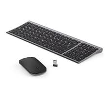 Image of seenda WGJP-031B Wireless Keyboard Mouse Set, Ultra Thin Compact Rechargeable.