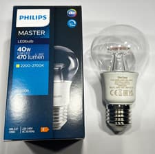 Image of Philips Master 5.5w LED Bulb 220k - 2700k E27 Lamp A60 Dimmable 15000 Hour Life
